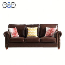 antique american style genuine leather chesterfield sofa